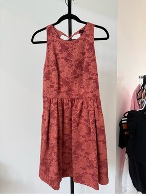 The Limited Girls' Sleeveless Coral Rose Print Party Dress